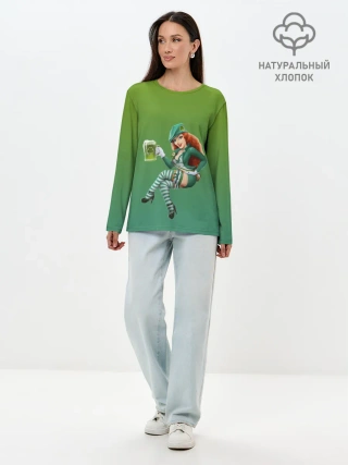 Лонгслив женский. Хлопок / девушка вечеринка на Патрика