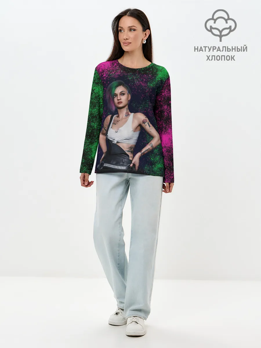 Лонгслив женский. Хлопок / ДЖУДИ АЛЬВАРЕС | CYBERPUNK