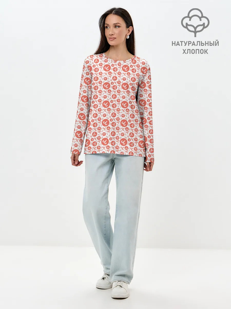 Лонгслив женский. Хлопок / Овен