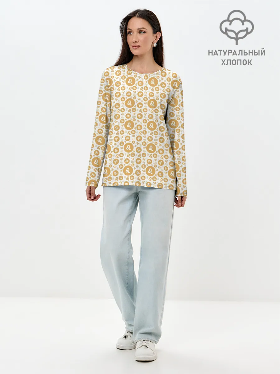 Лонгслив женский. Хлопок / Лев