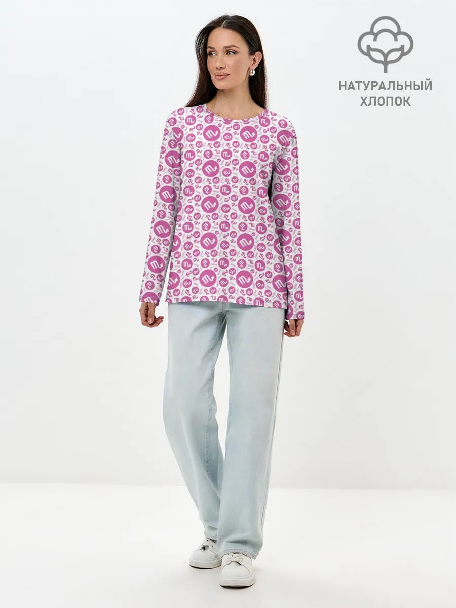 Лонгслив женский. Хлопок / Скорпион