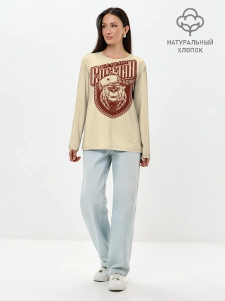 Лонгслив женский. Хлопок / Русский медведь