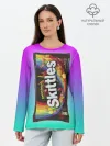 Лонгслив женский. Хлопок / Skittles | Черный