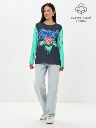Лонгслив женский. Хлопок / Снакс | LOL