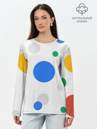 Лонгслив женский. Хлопок / Цветной горох