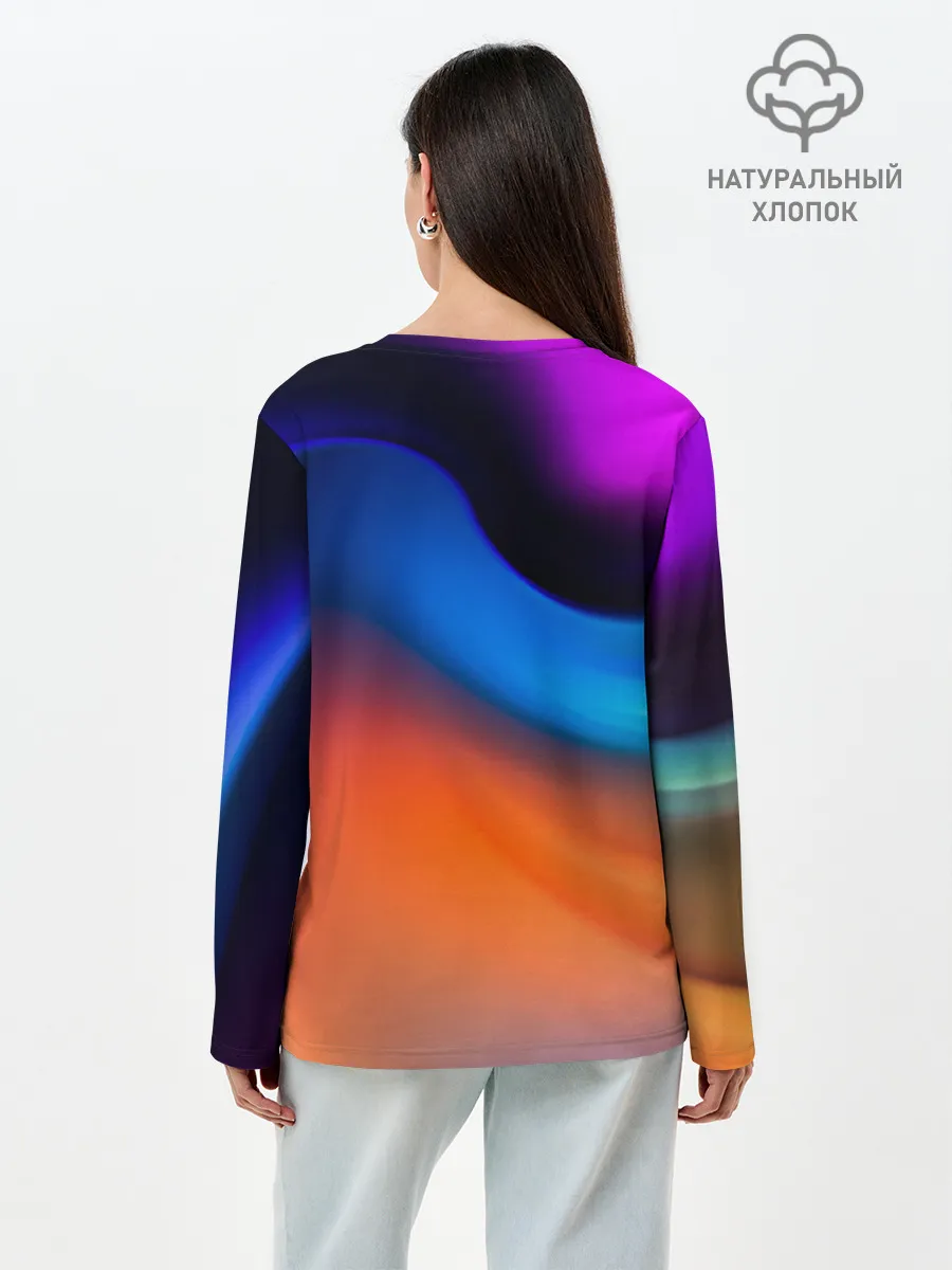 Лонгслив женский. Хлопок / Цветной шум