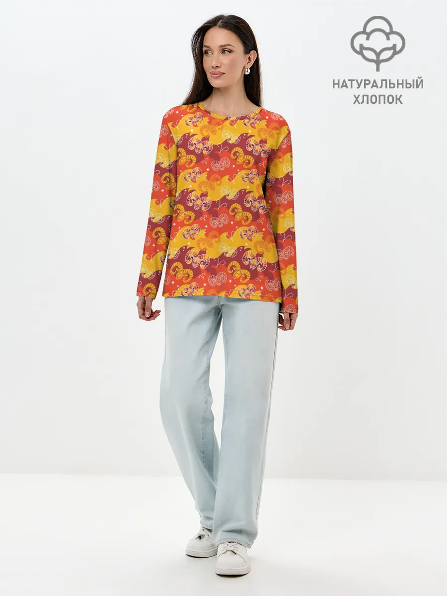 Лонгслив женский. Хлопок / Овен