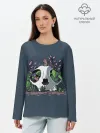 Лонгслив женский. Хлопок / Мыши в черепе