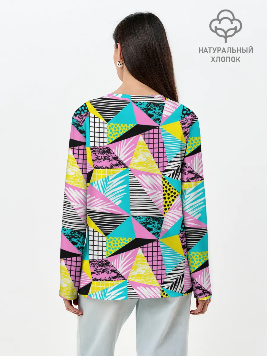 Лонгслив женский. Хлопок / Ретро арт