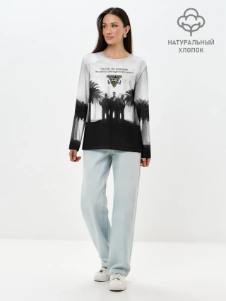 Лонгслив женский. Хлопок / Im rich. im miserable. GTA 5