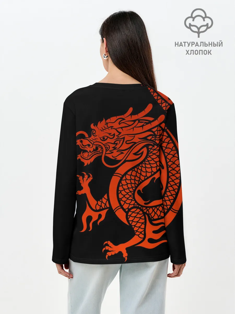 Лонгслив женский. Хлопок / RED CHINA DRAGON