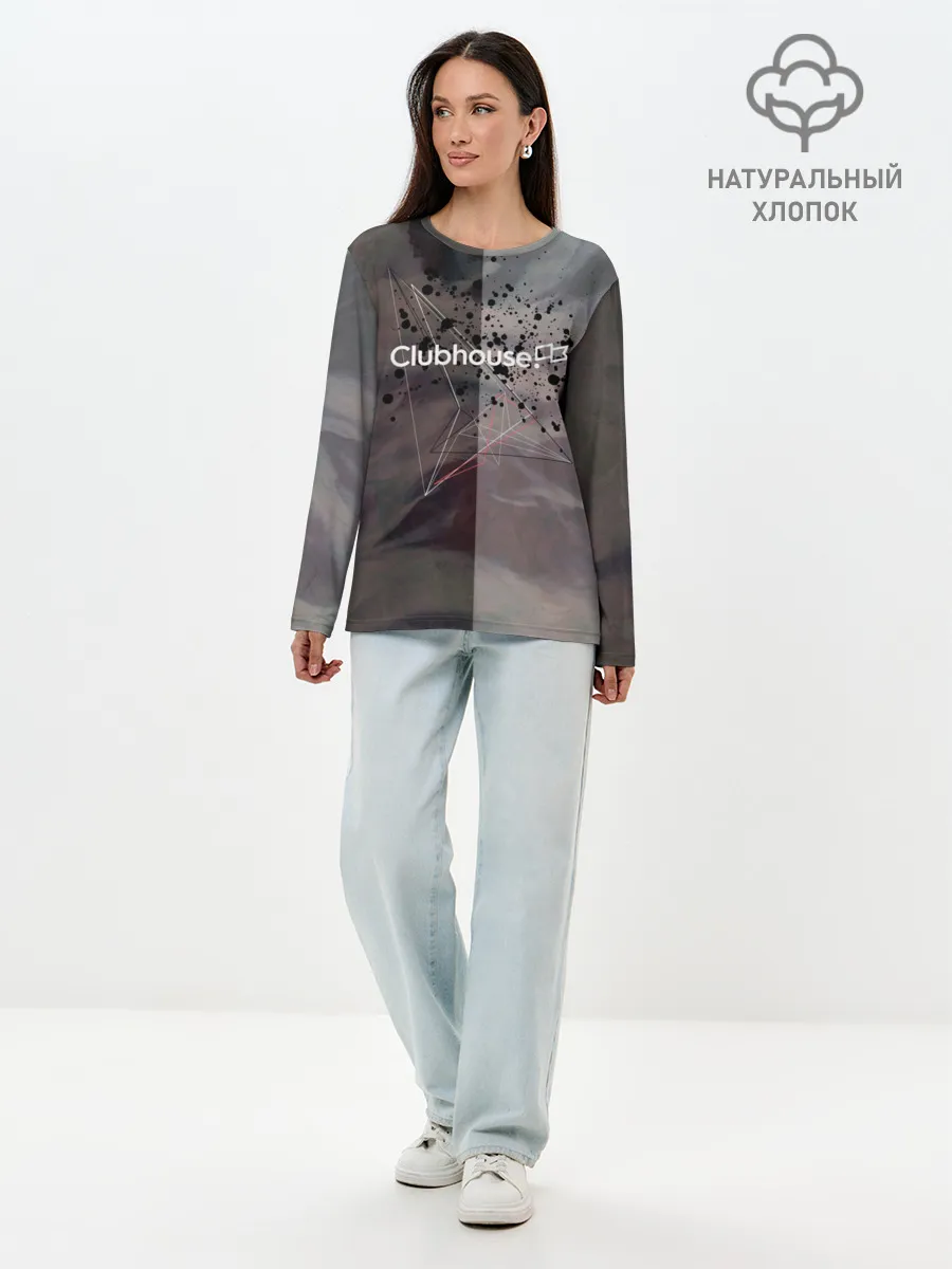 Лонгслив женский. Хлопок / Clubhouse | Клабхаус лого бразги