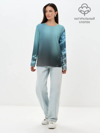 Лонгслив женский. Хлопок / Водяные свечения