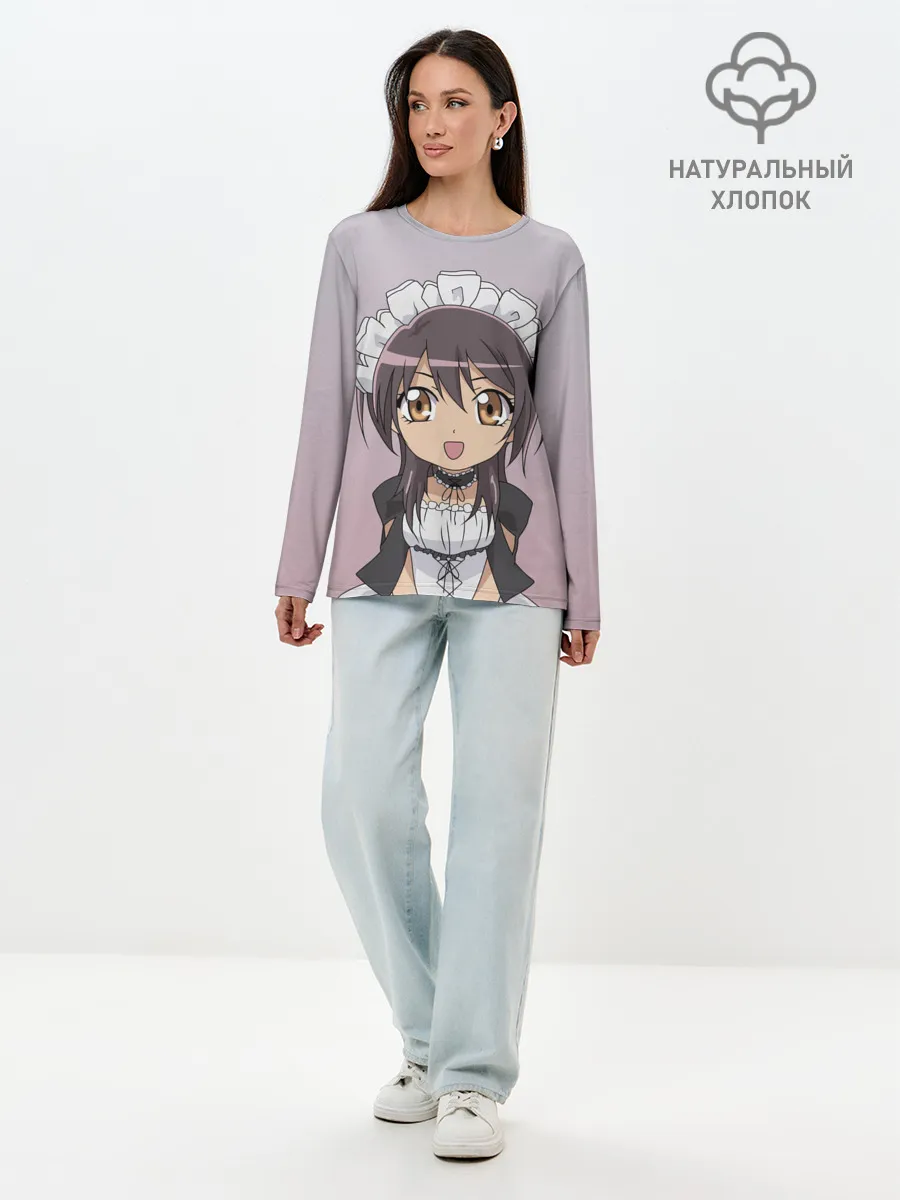 Лонгслив женский. Хлопок / аимешная горничная