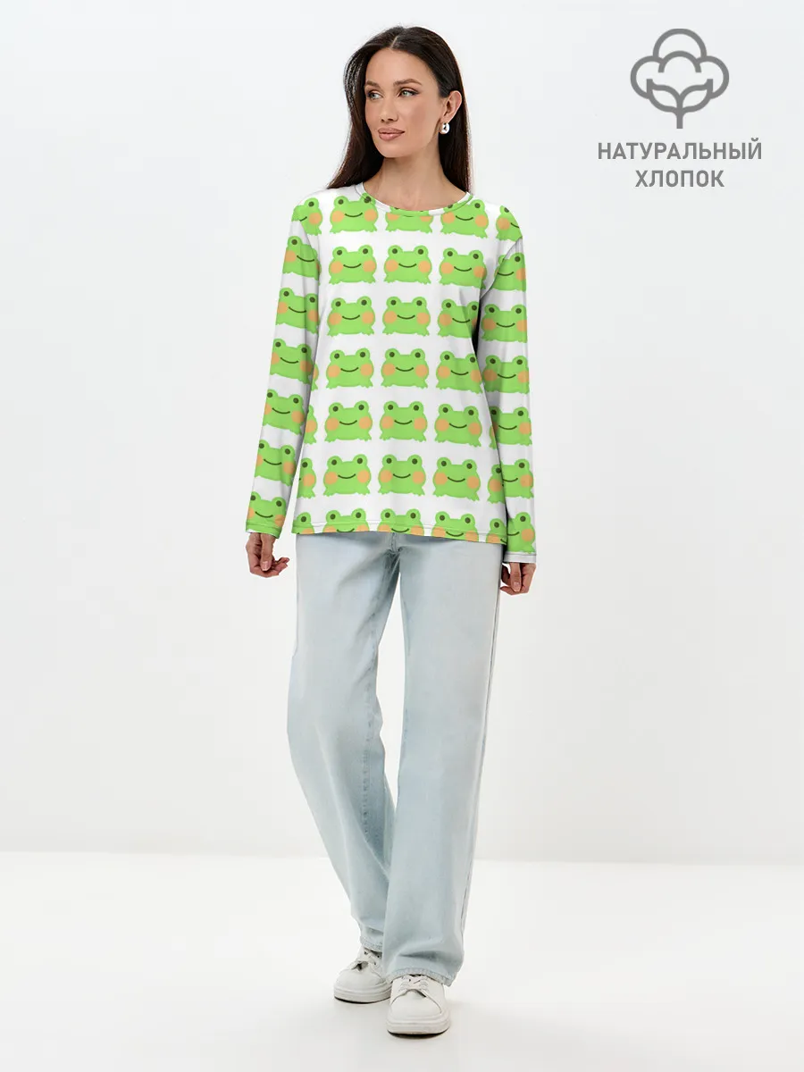 Лонгслив женский. Хлопок / лягушка