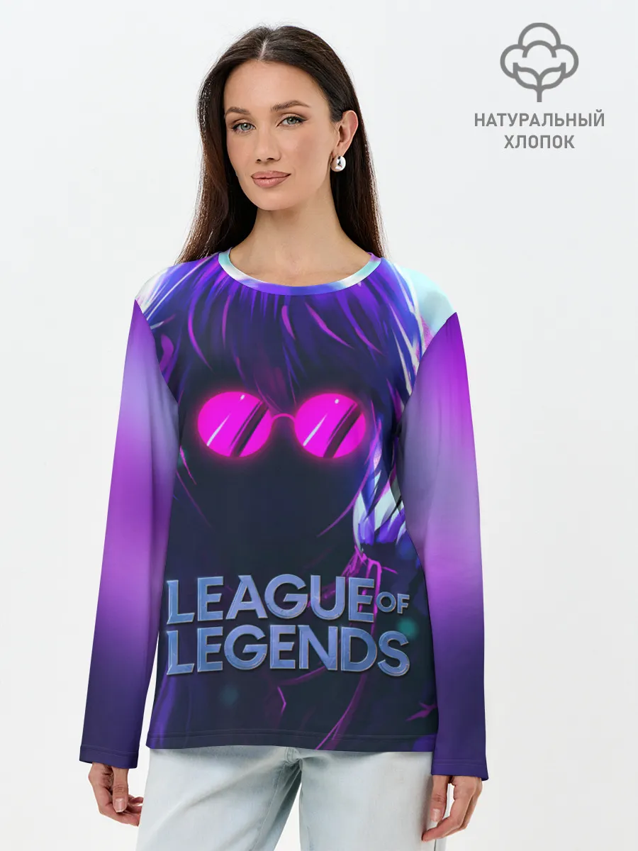 Лонгслив женский. Хлопок / Evelynn | LOL
