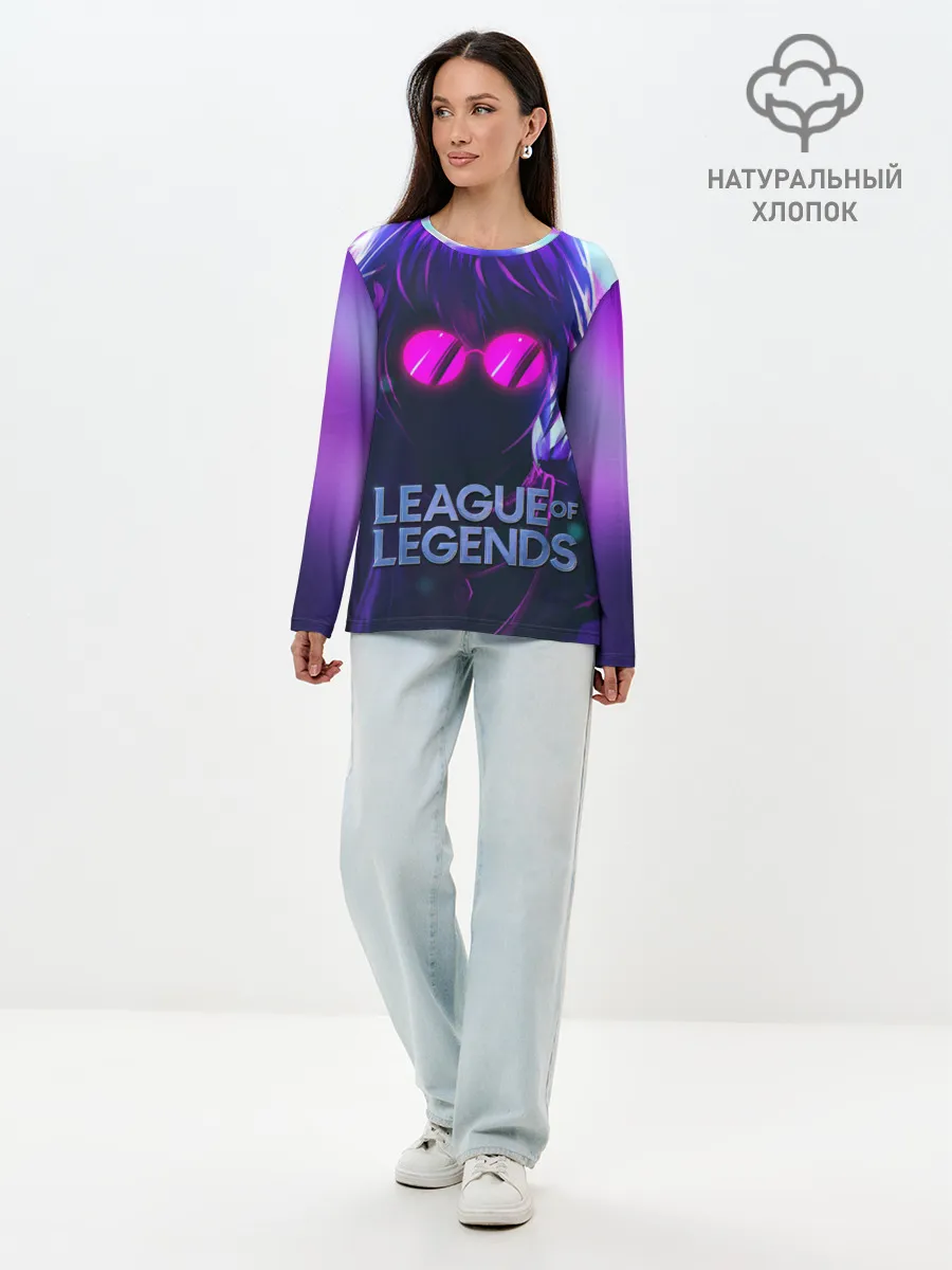 Лонгслив женский. Хлопок / Evelynn | LOL