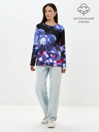 Лонгслив женский. Хлопок / Неоновые цвета