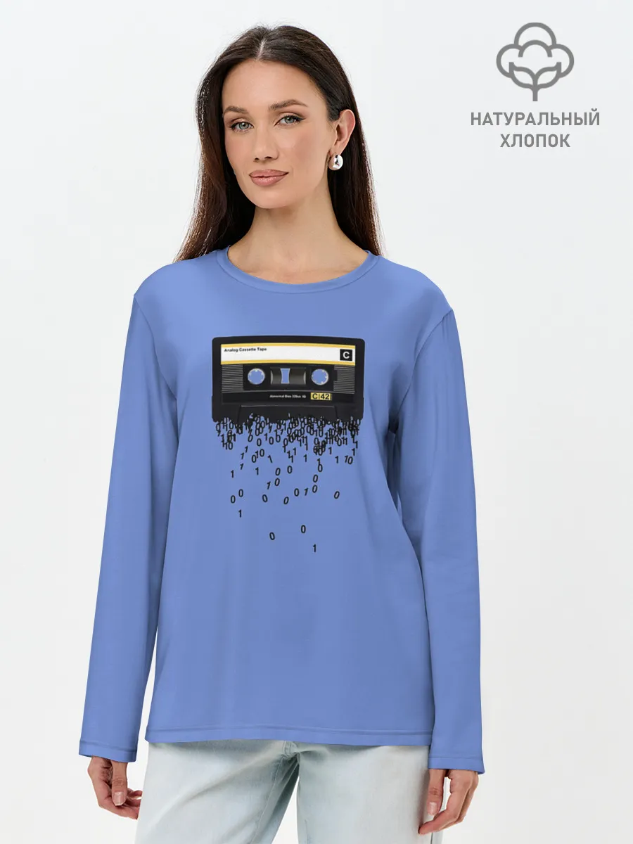 Лонгслив женский. Хлопок / Касета из 0 и 1