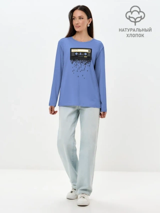 Лонгслив женский. Хлопок / Касета из 0 и 1