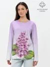 Лонгслив женский. Хлопок / акварельная сирень