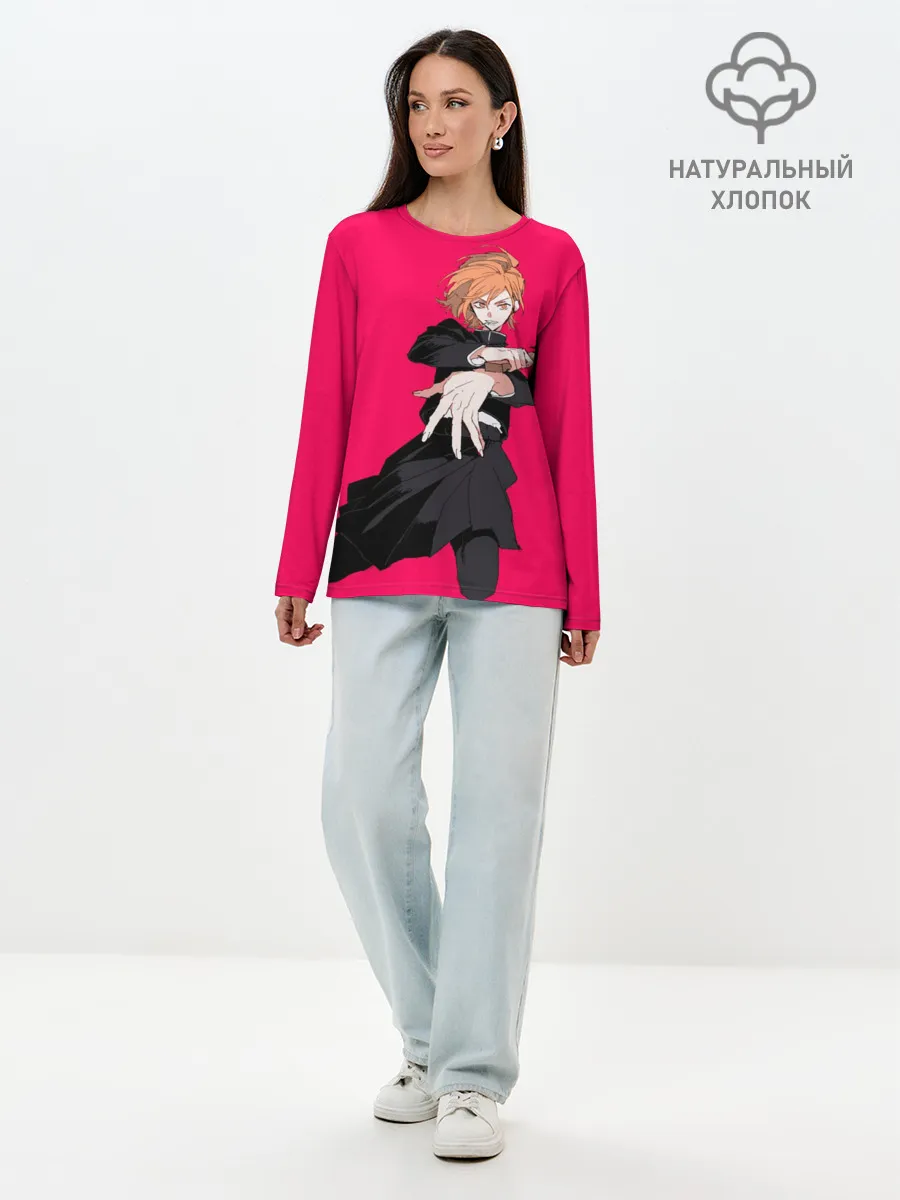 Лонгслив женский. Хлопок / Нобара Магическая Битва