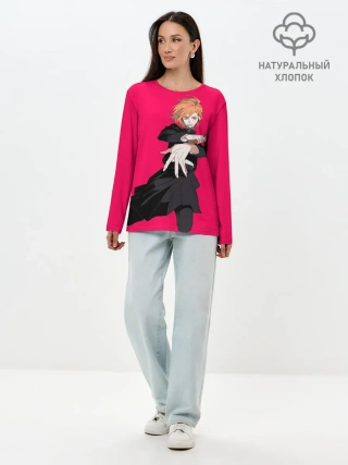 Лонгслив женский. Хлопок / Нобара Магическая Битва