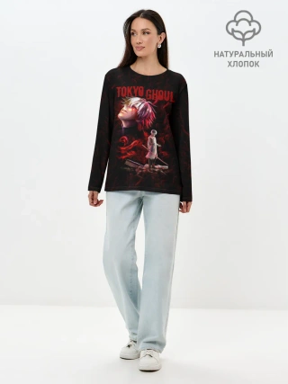 Лонгслив женский. Хлопок / Kaneki Ken sword