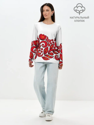 Лонгслив женский. Хлопок / ХОХЛОМА
