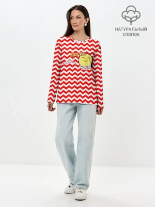 Лонгслив женский. Хлопок / Если я хмурюсь