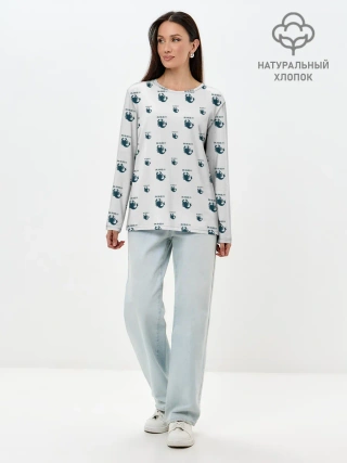 Лонгслив женский. Хлопок / Скорпион