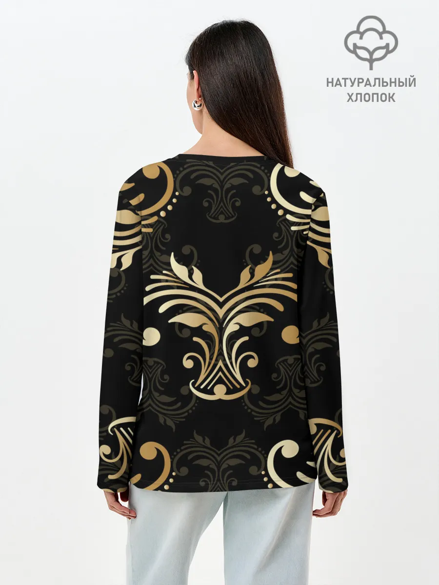 Лонгслив женский. Хлопок / Черное золото