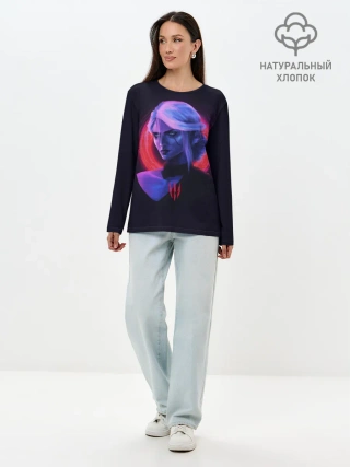 Лонгслив женский. Хлопок / Цири | Ведьмак