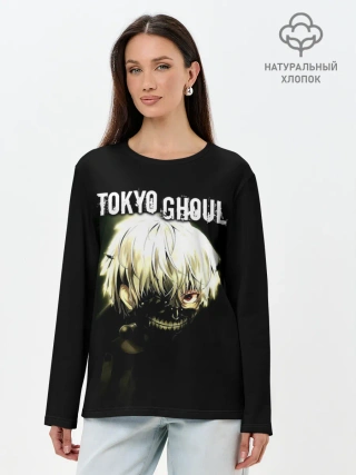 Лонгслив женский. Хлопок / Канеки Кен выглядывает