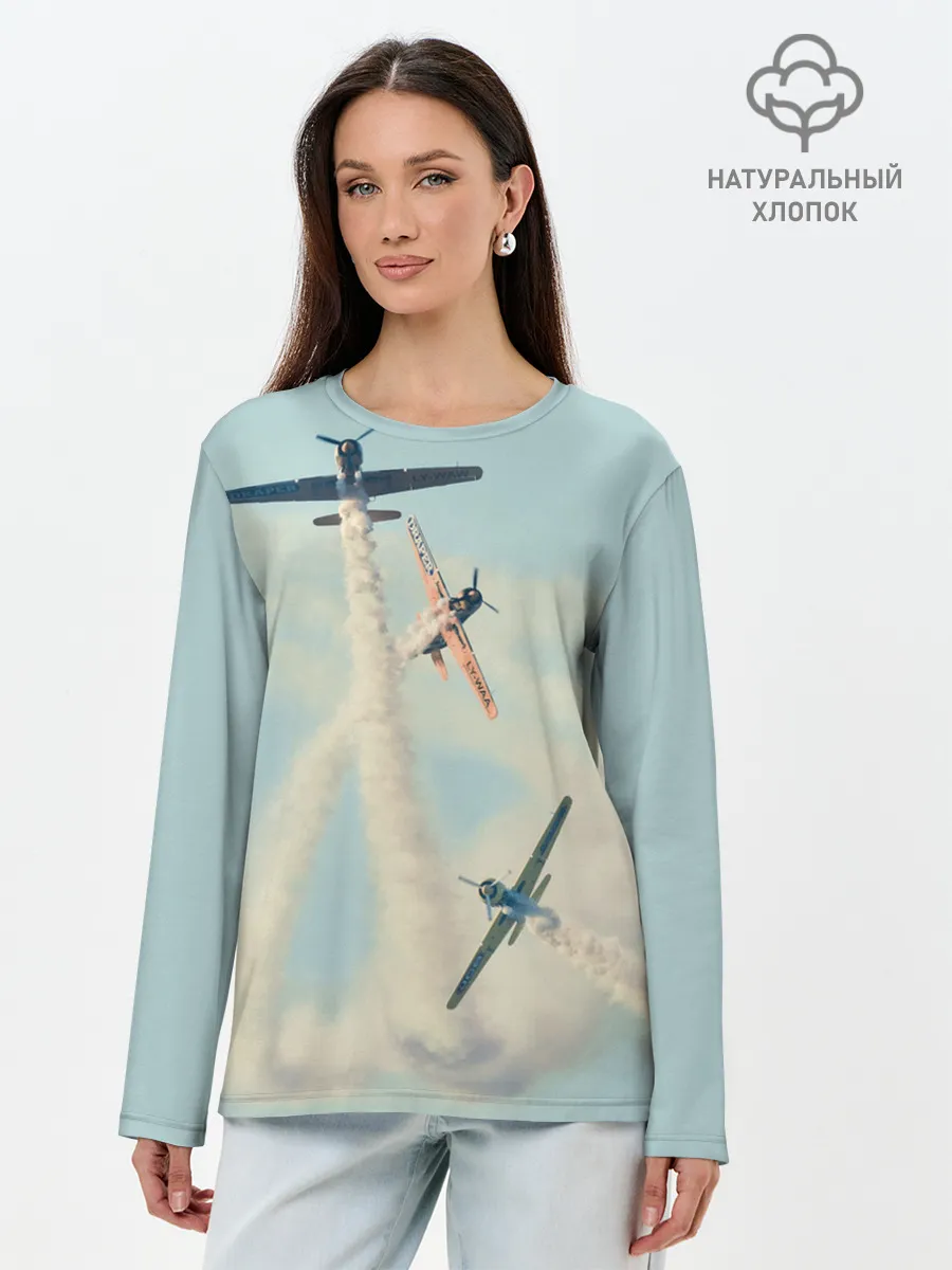 Лонгслив женский. Хлопок / Planes