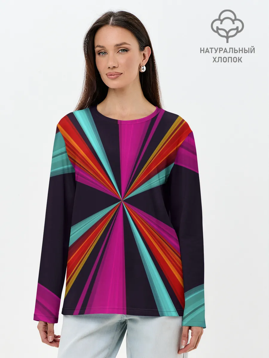 Лонгслив женский. Хлопок / Полосы