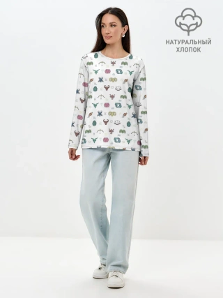 Лонгслив женский. Хлопок / Знаки Зодиака