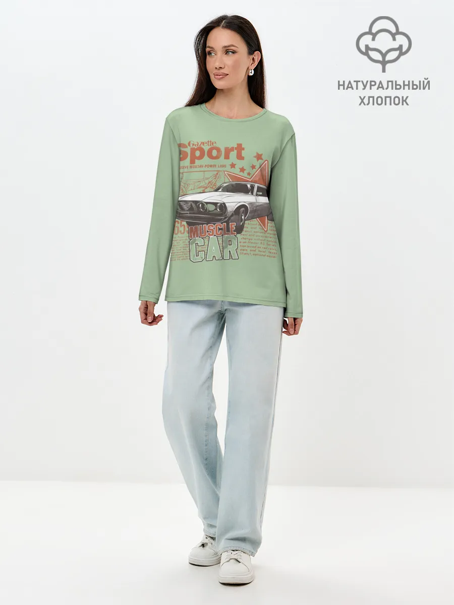 Лонгслив женский. Хлопок / Muscle car