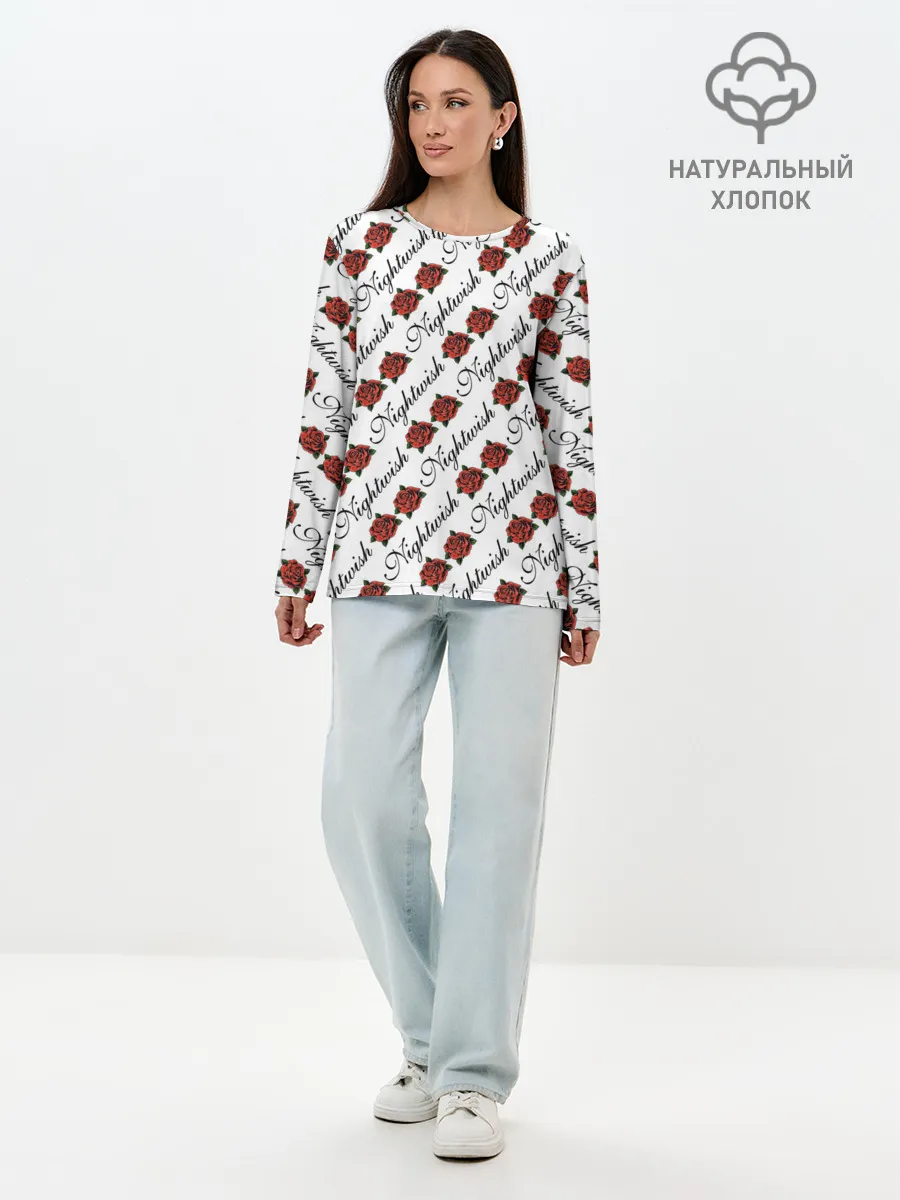 Лонгслив женский. Хлопок / Nightwish Roses / Найтвиш
