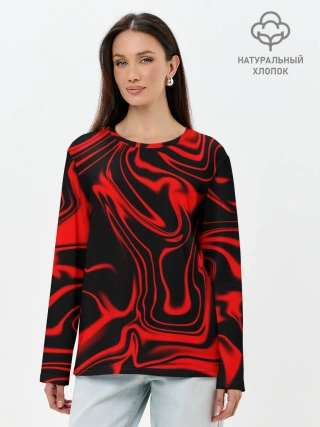 Лонгслив женский. Хлопок / Жидкий градиент