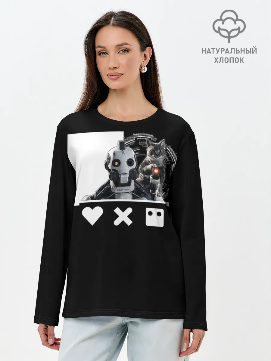Лонгслив женский. Хлопок / Андроид XBOT 4000