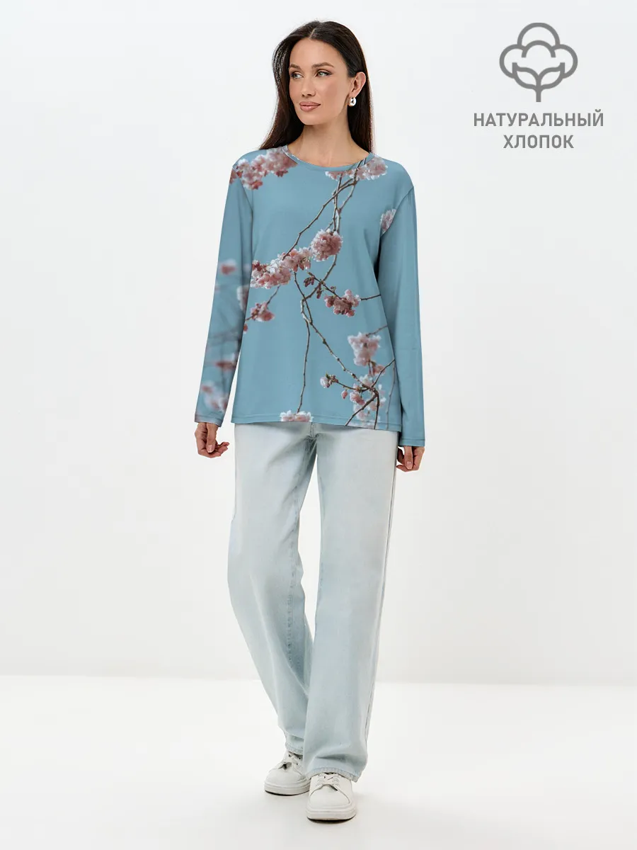 Лонгслив женский. Хлопок / Весна