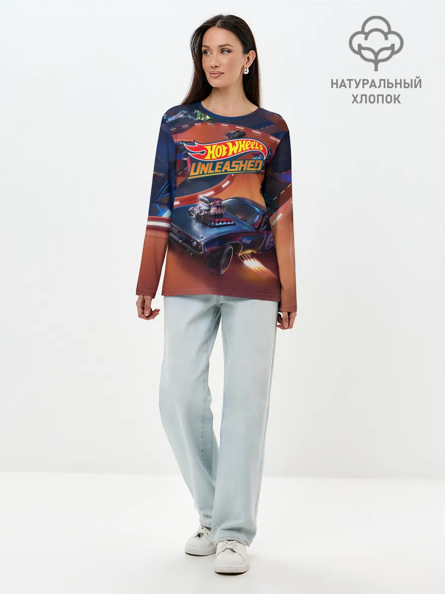 Лонгслив женский. Хлопок / Hot Wheels Unleashed
