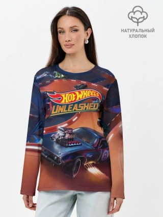 Лонгслив женский. Хлопок / Hot Wheels Unleashed