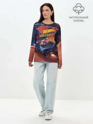 Лонгслив женский. Хлопок / Hot Wheels Unleashed