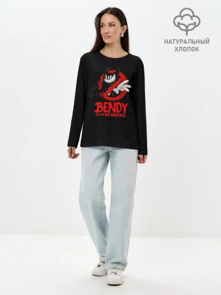 Лонгслив женский. Хлопок / Чернильный Бенди