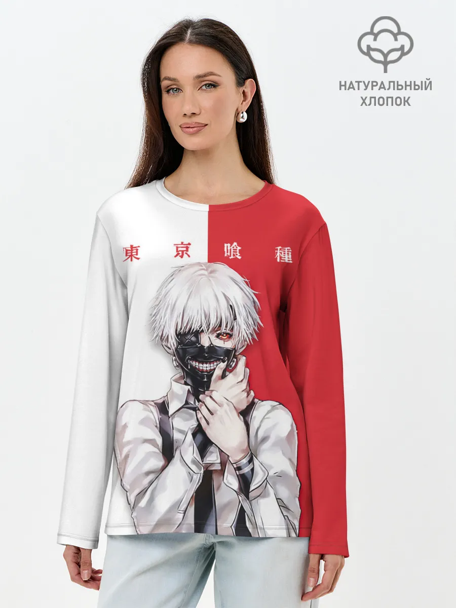 Лонгслив женский. Хлопок / Канеки Кен