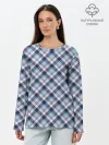 Лонгслив женский. Хлопок / Текстура в клетку