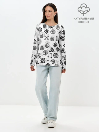 Лонгслив женский. Хлопок / СЛАВЯНСКИЕ РУНЫ