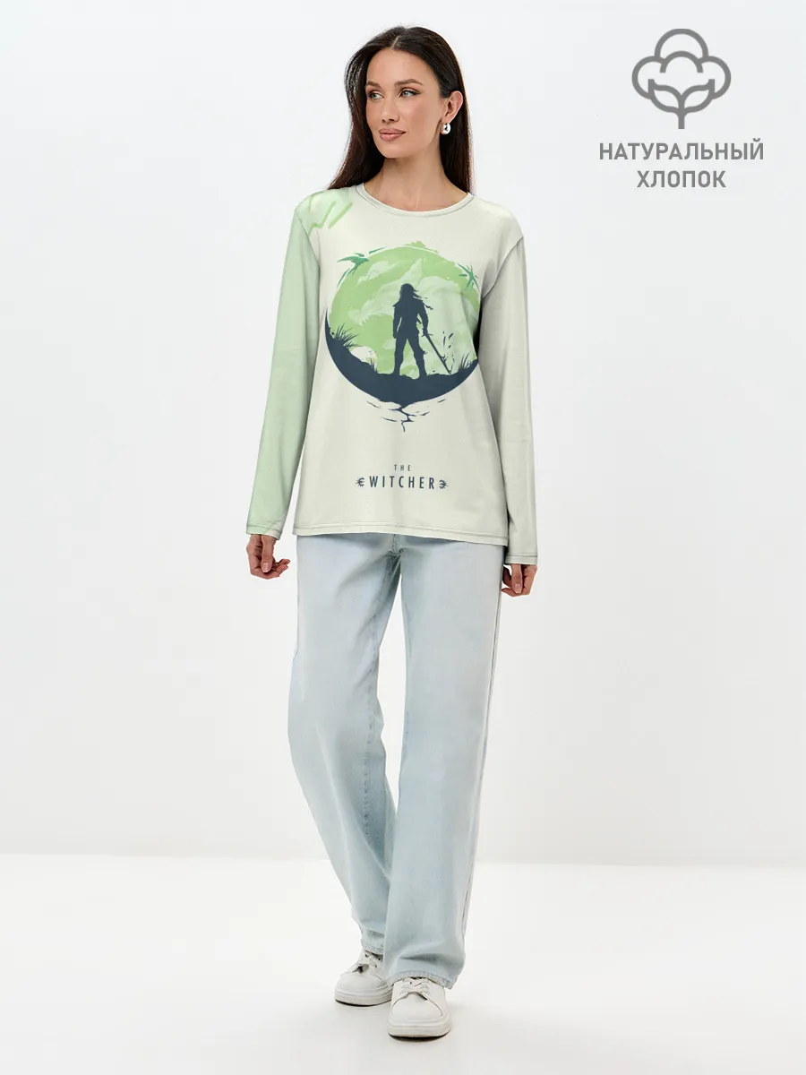 Лонгслив женский. Хлопок / Школа волка